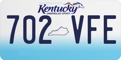 KY license plate 702VFE