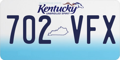 KY license plate 702VFX