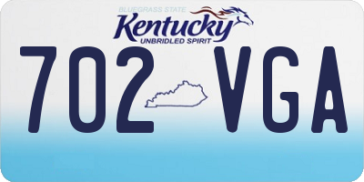 KY license plate 702VGA
