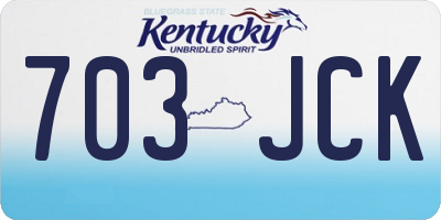 KY license plate 703JCK