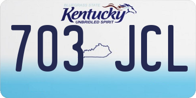 KY license plate 703JCL