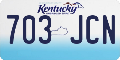 KY license plate 703JCN