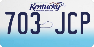 KY license plate 703JCP