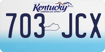 KY license plate 703JCX
