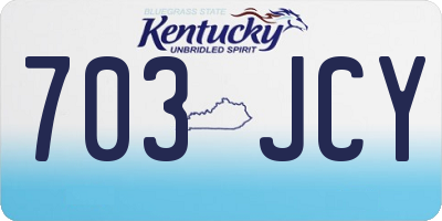 KY license plate 703JCY