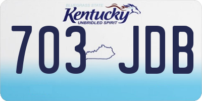 KY license plate 703JDB