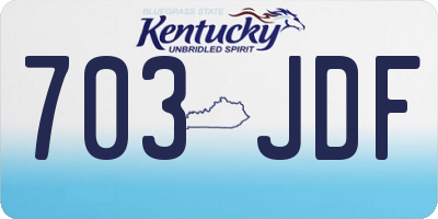 KY license plate 703JDF