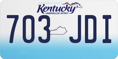 KY license plate 703JDI
