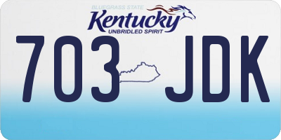 KY license plate 703JDK