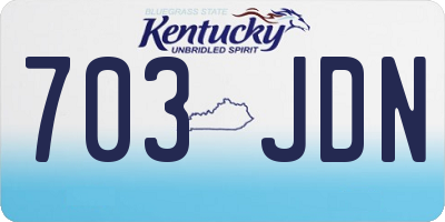 KY license plate 703JDN