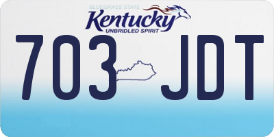 KY license plate 703JDT