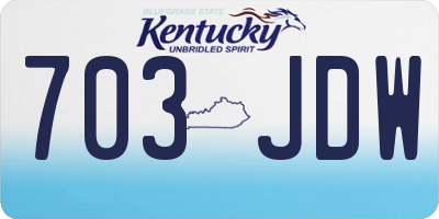 KY license plate 703JDW