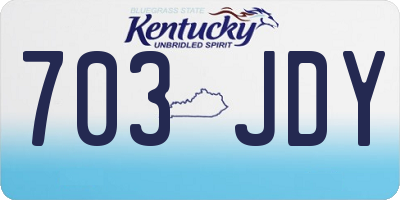 KY license plate 703JDY
