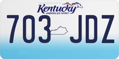 KY license plate 703JDZ