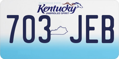 KY license plate 703JEB