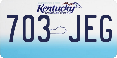 KY license plate 703JEG