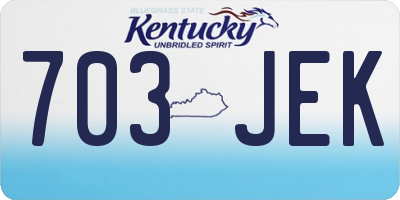 KY license plate 703JEK