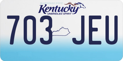 KY license plate 703JEU