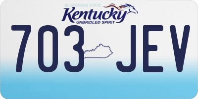 KY license plate 703JEV