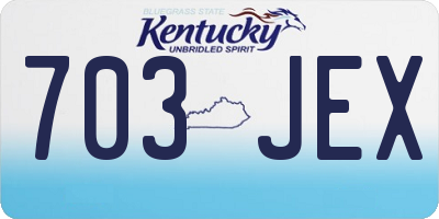 KY license plate 703JEX