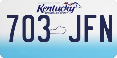 KY license plate 703JFN