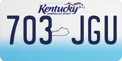 KY license plate 703JGU