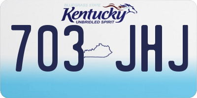 KY license plate 703JHJ