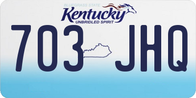 KY license plate 703JHQ