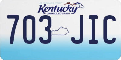 KY license plate 703JIC