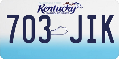 KY license plate 703JIK