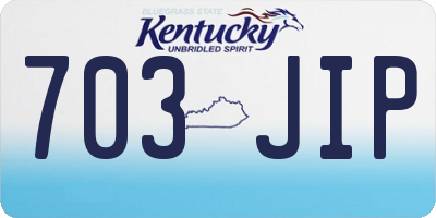 KY license plate 703JIP