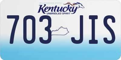 KY license plate 703JIS