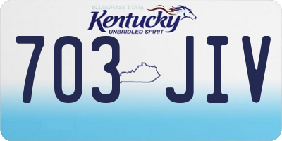 KY license plate 703JIV