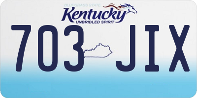 KY license plate 703JIX