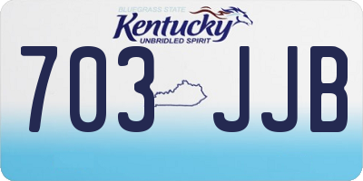KY license plate 703JJB