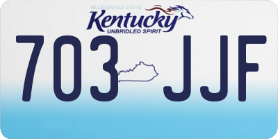 KY license plate 703JJF