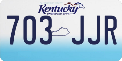 KY license plate 703JJR