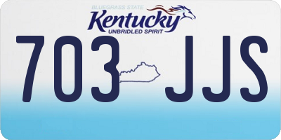 KY license plate 703JJS