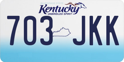 KY license plate 703JKK