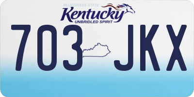 KY license plate 703JKX