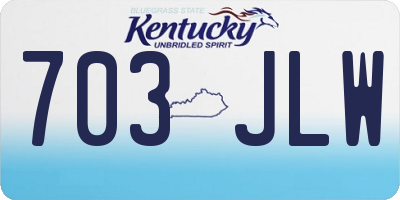 KY license plate 703JLW
