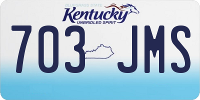 KY license plate 703JMS