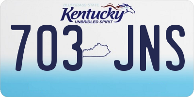 KY license plate 703JNS