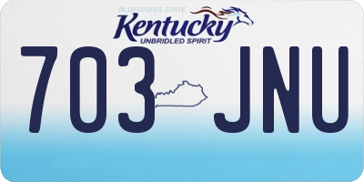 KY license plate 703JNU
