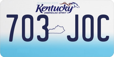 KY license plate 703JOC