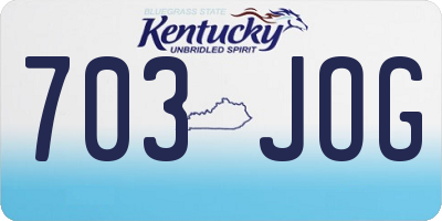 KY license plate 703JOG