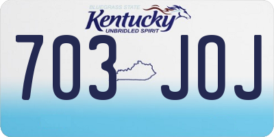 KY license plate 703JOJ