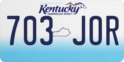 KY license plate 703JOR