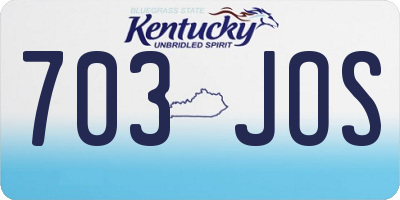 KY license plate 703JOS