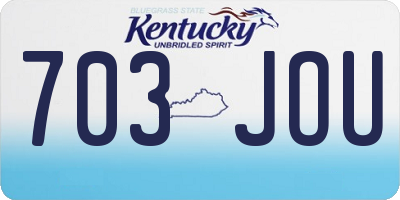 KY license plate 703JOU